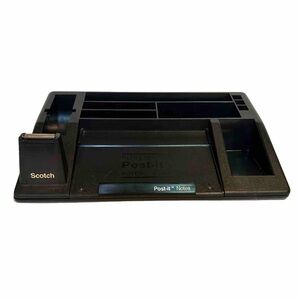 3M Desk Organizer C-61 Post-It Notes Scotch Tape Pens Office Work School Black